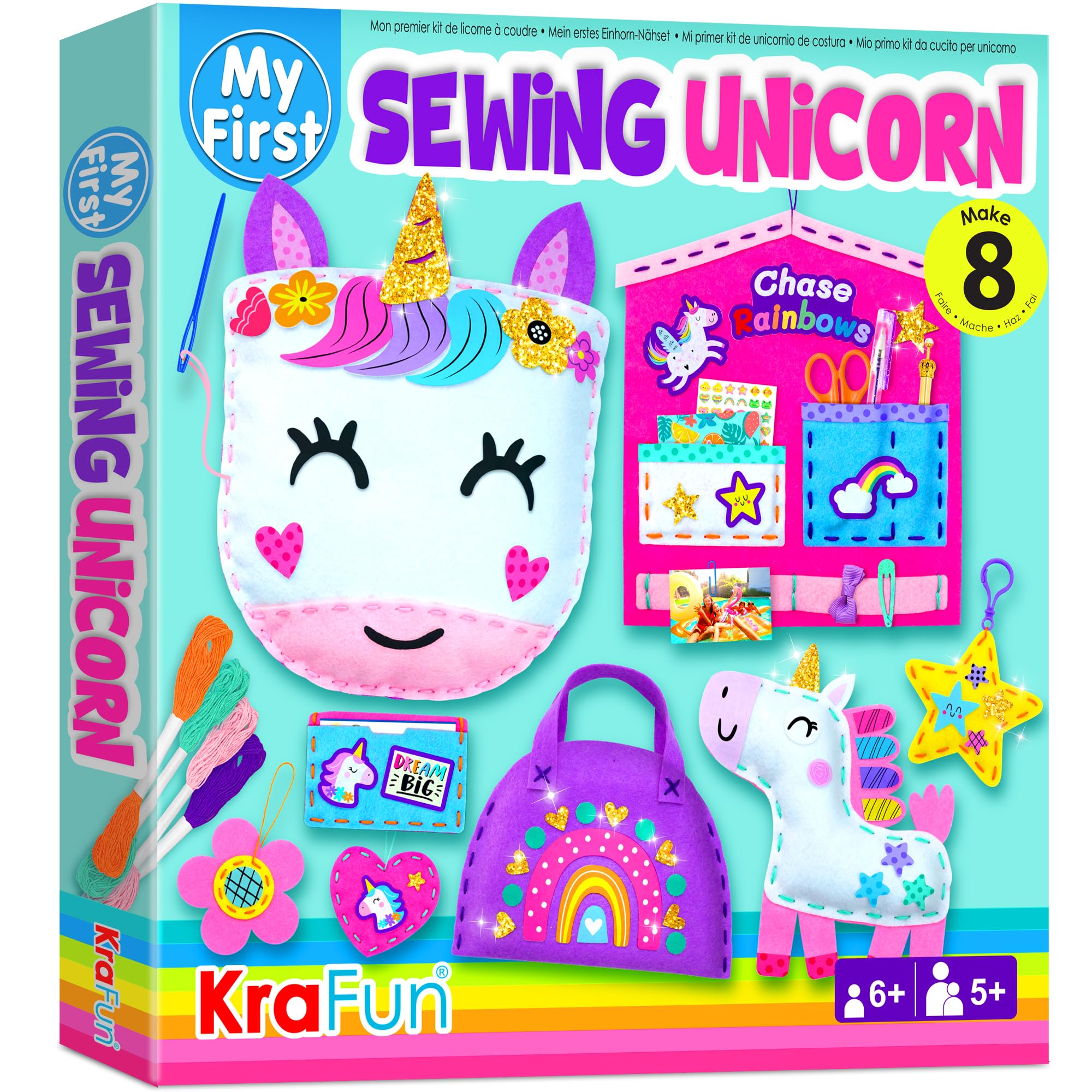 KRAFUN My First Unicorn plush doll for imaginative play and cozy snuggles.
