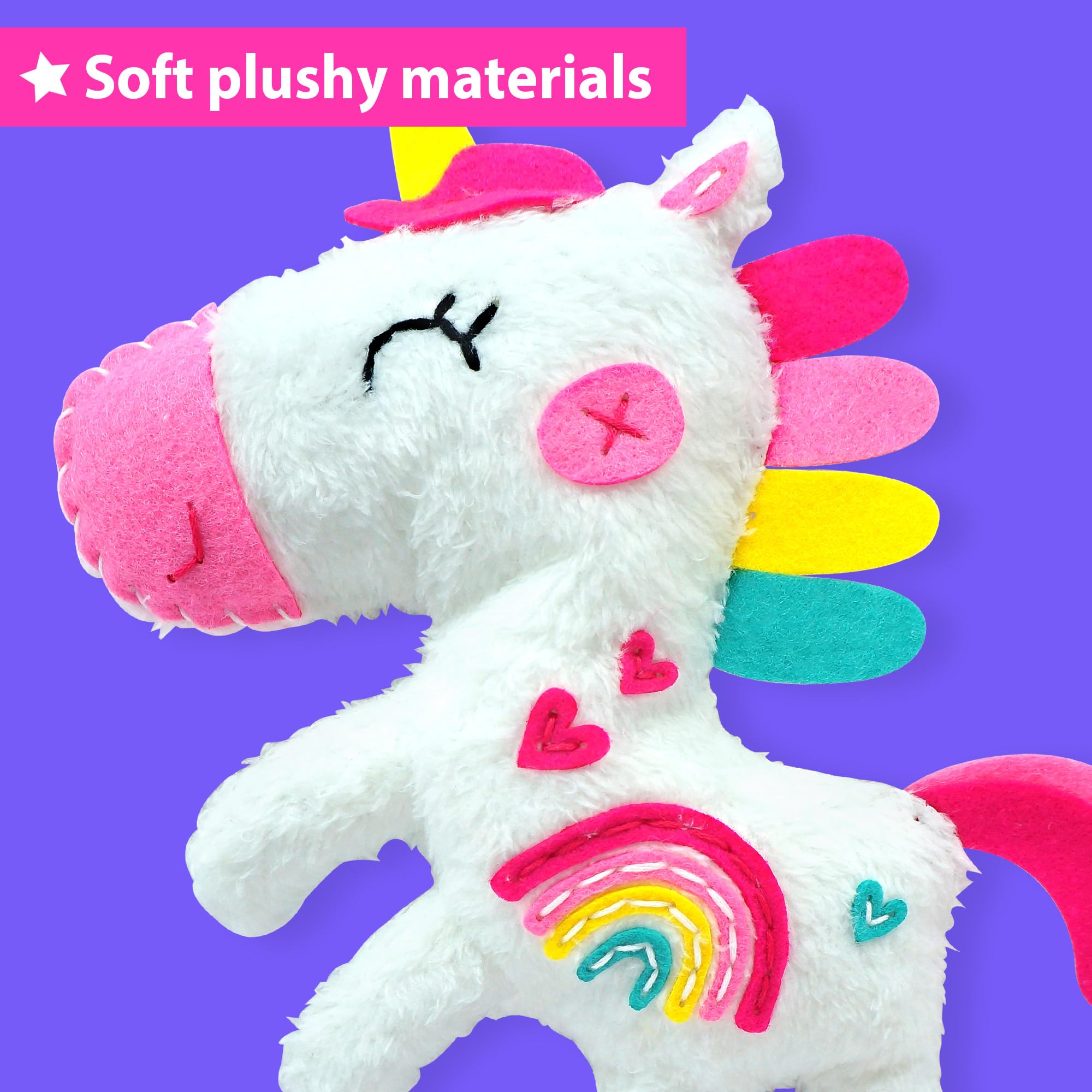 KRAFUN No-mess crafting design helps kids focus on sewing steps.