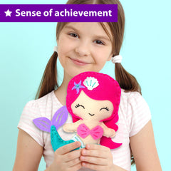 KRAFUN Octopus doll sewing kit provides tactile sewing practice with pre-cut shapes.