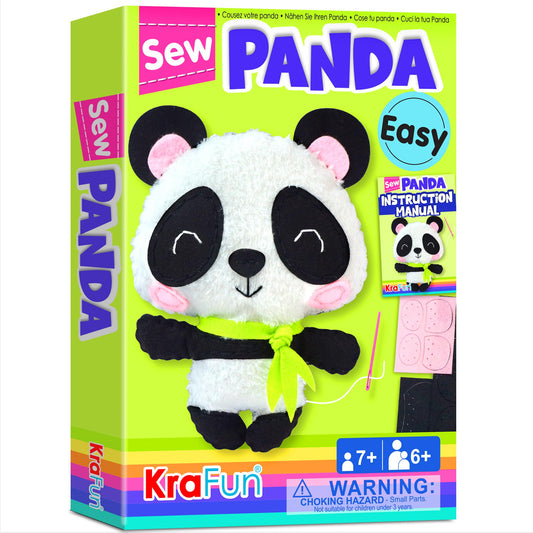 KRAFUN Panda sewing kit box with organized materials for easy crafting sessions