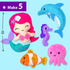 KRAFUN Seahorse doll sewing kit highlights soft fabric and easy stitching.