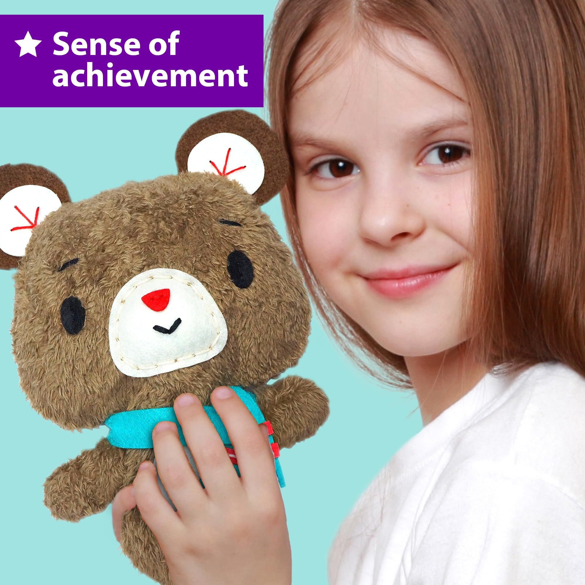 KRAFUN sewing kit for kids Owl doll inspires colorful embroidery and imaginative play