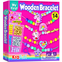KRAFUN Unicorn Bracelet Kit components arranged for kids, encouraging hands-on crafting and imaginative play.