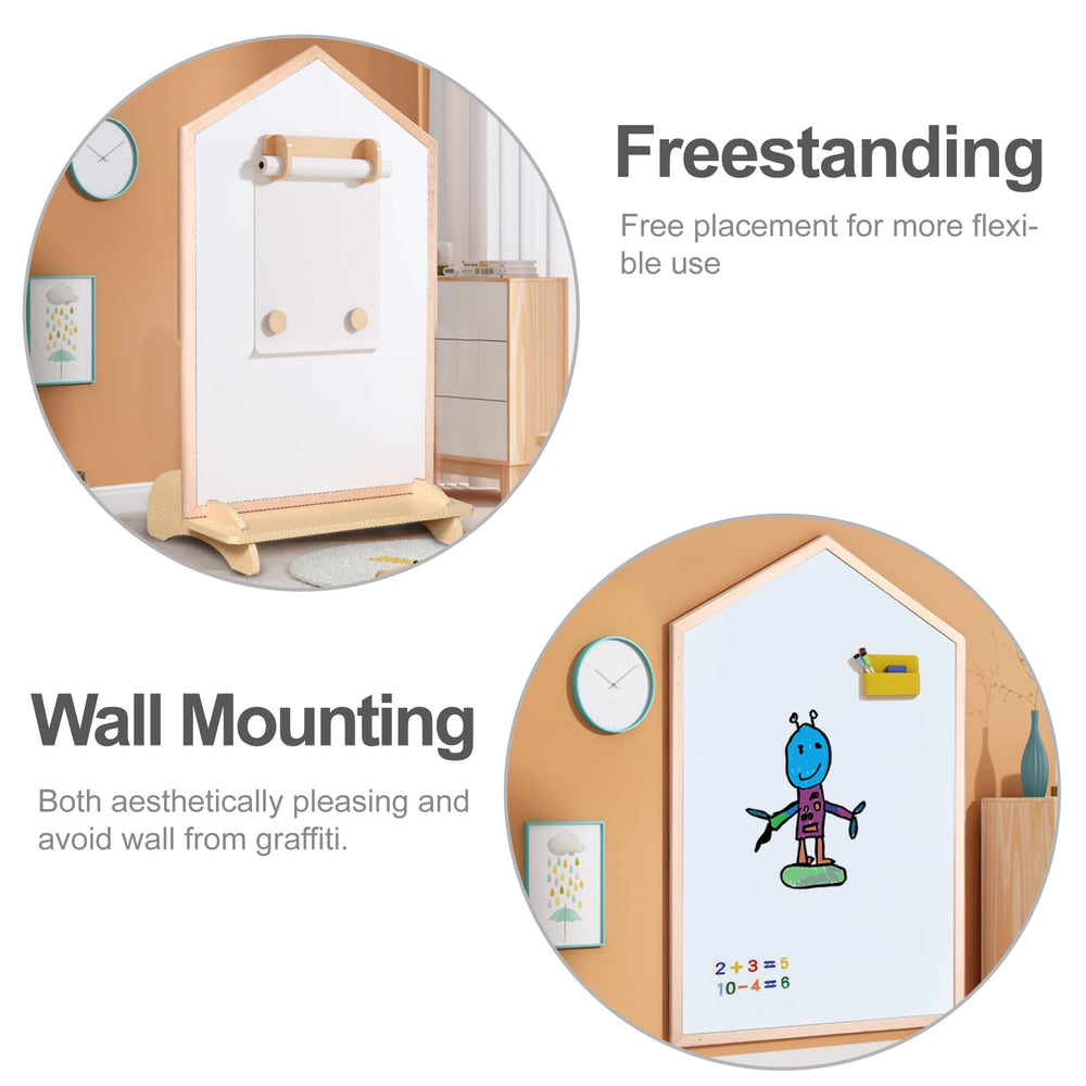 KRAND natural birch wood frame with rounded edges for safety.