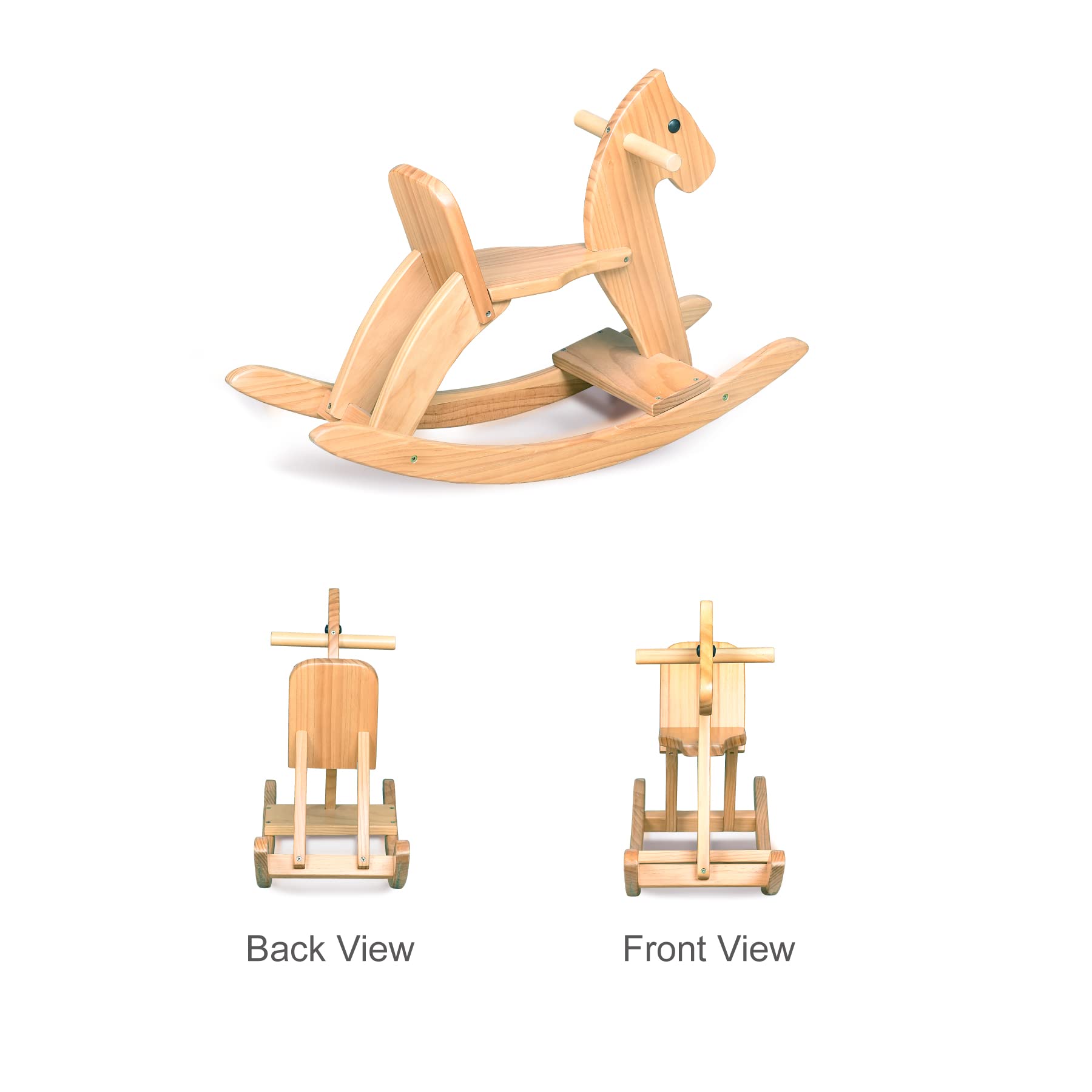KRAND rocking horse pink low-centre gravity reduces tipping risk.