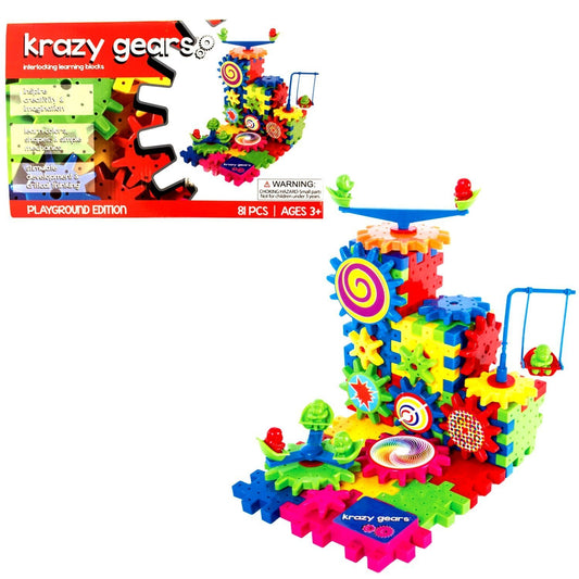 Krazy Gears motorized gear spin showcases kinetic play and learning.