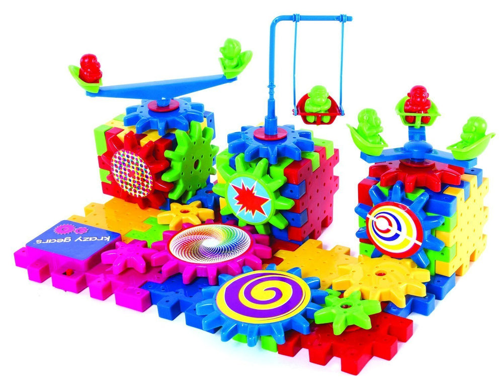 Krazy Gears see-saw scene encourages balance and timing.