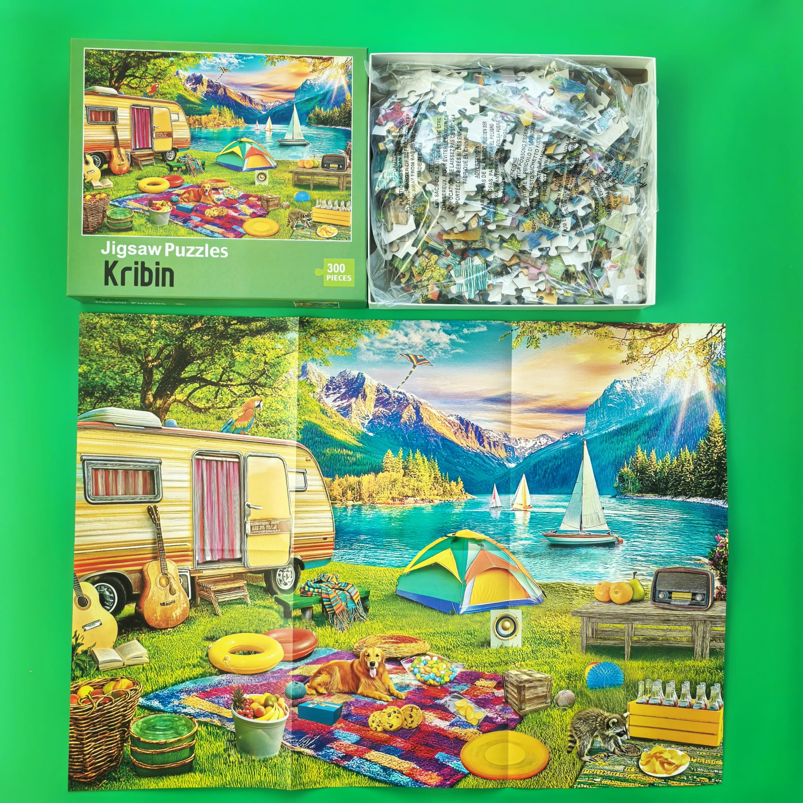 Kribin lake camping puzzle supports mindful downtime and home décor after completion