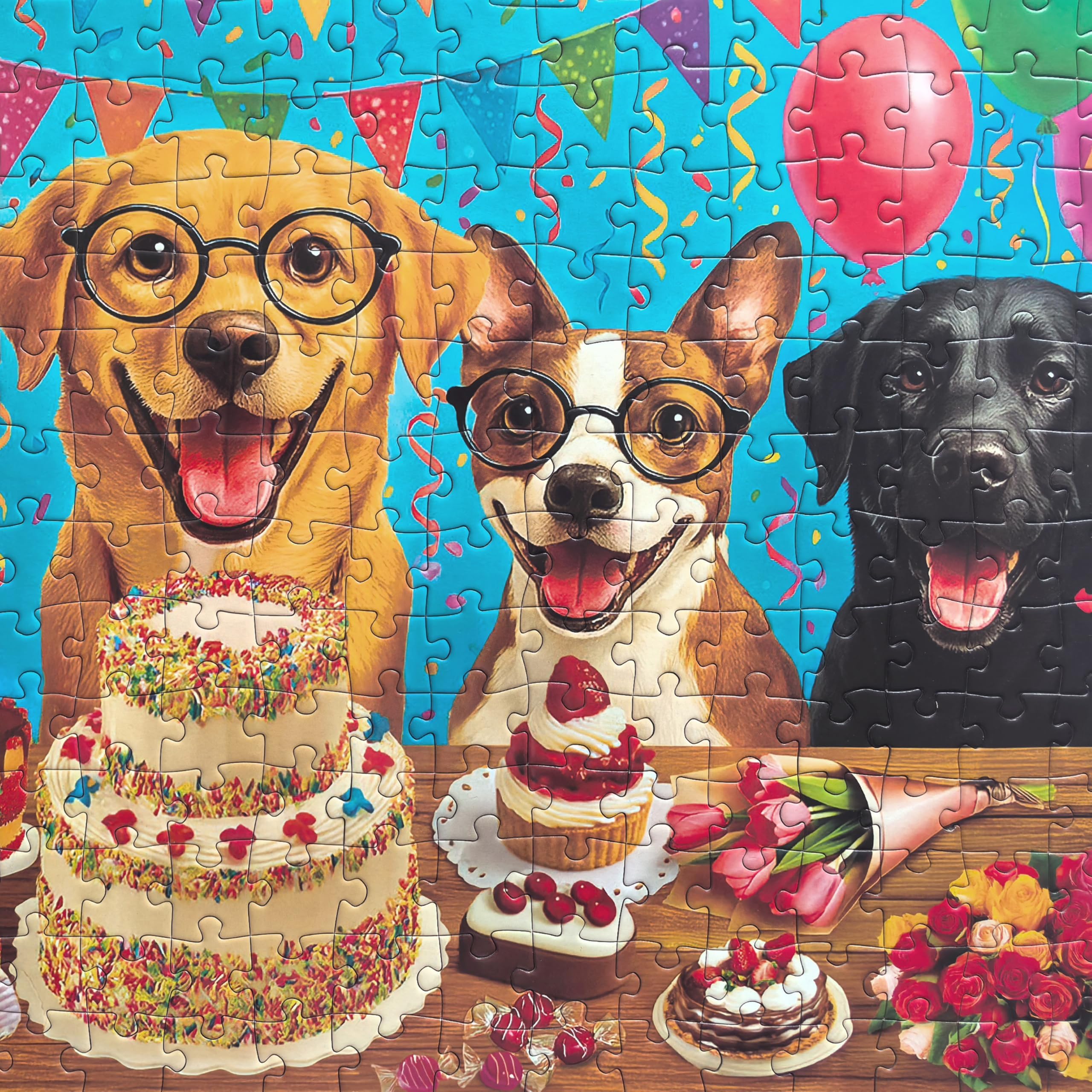 Kribin puzzle assembly scene with large pieces for group play