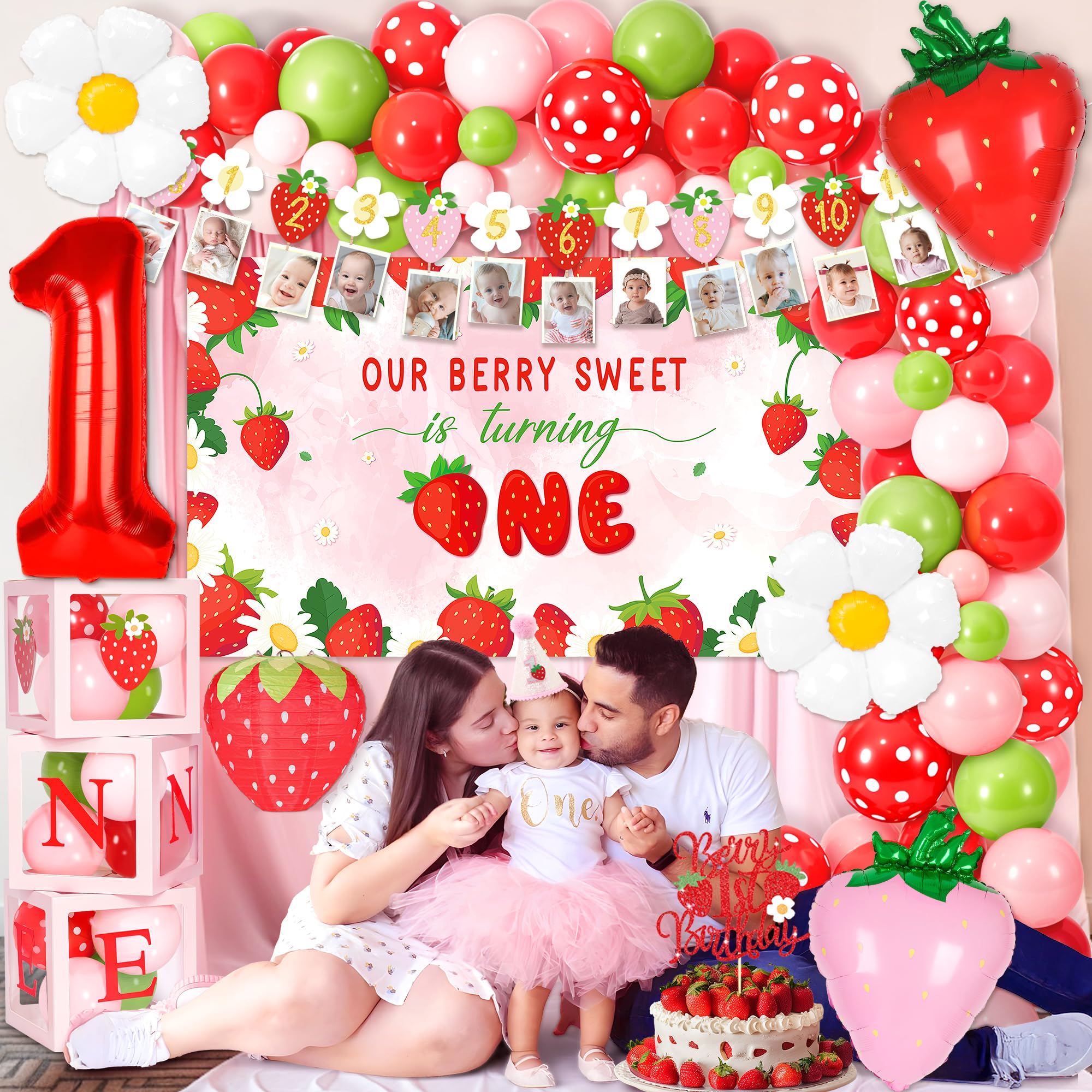 Kriyokiaa cake topper strawberry design adds a sweet finishing touch.