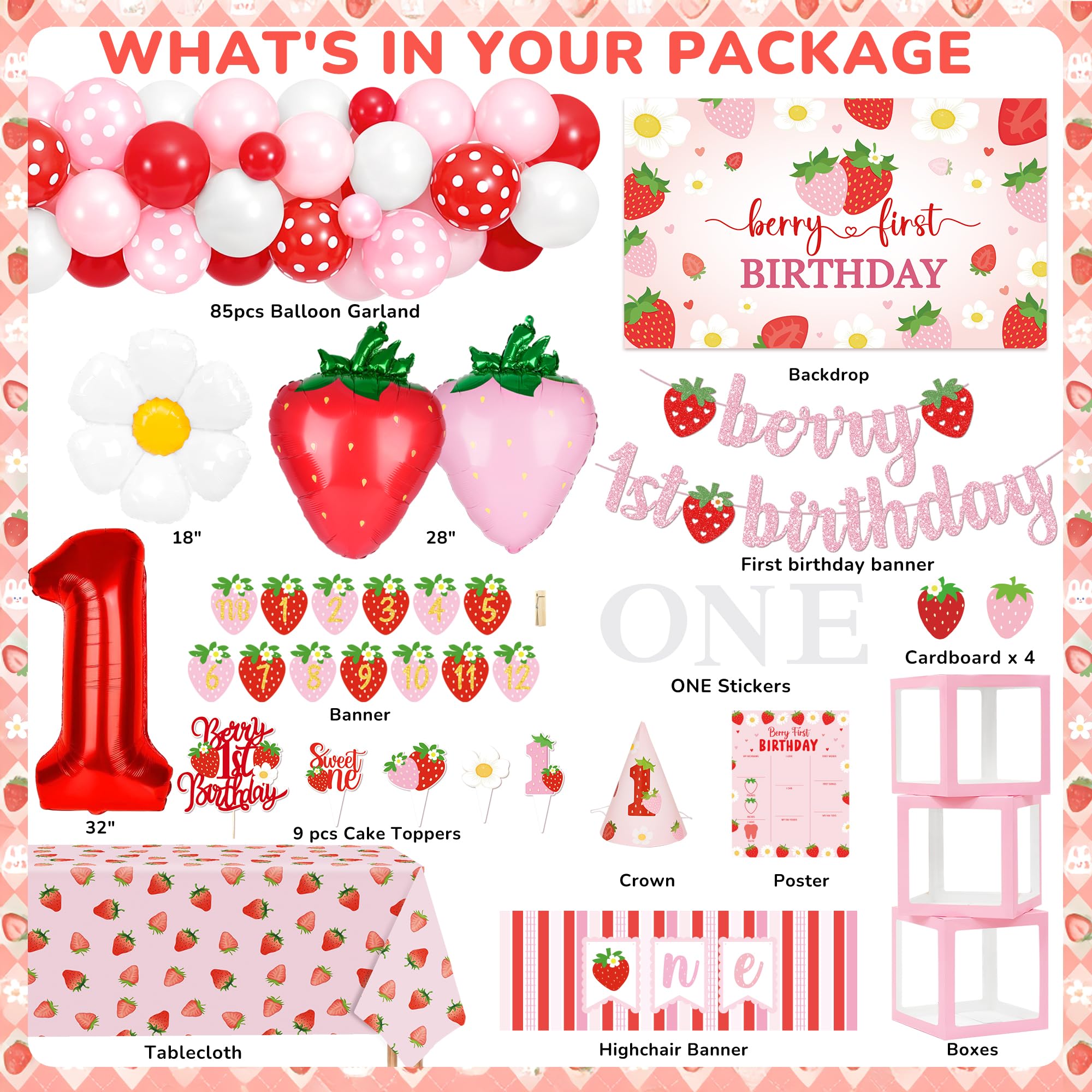 Kriyokiaa strawberry theme backdrop creates a vibrant photo area for memories.