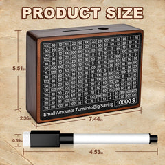 krlladetiy wooden savings box panel closeup highlights milestone markers for progress