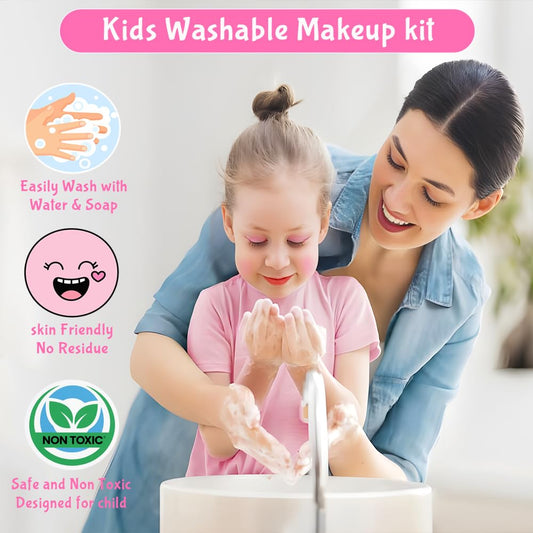 Kryonixty Kids Makeup Kit nail polishes offer safe, washable color for pretend grooming.