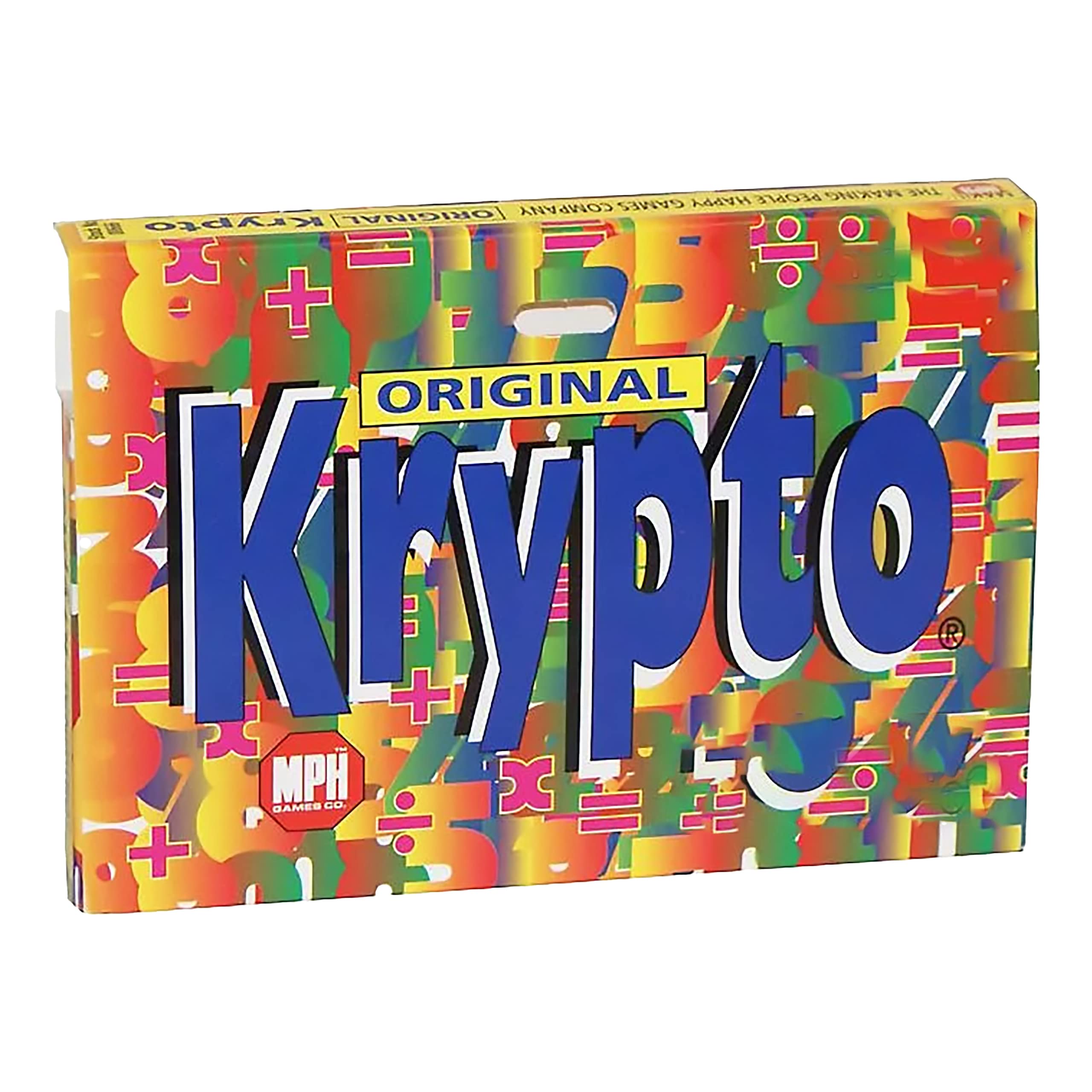 Krypto original arithmetic game cards spread on table for quick math practice