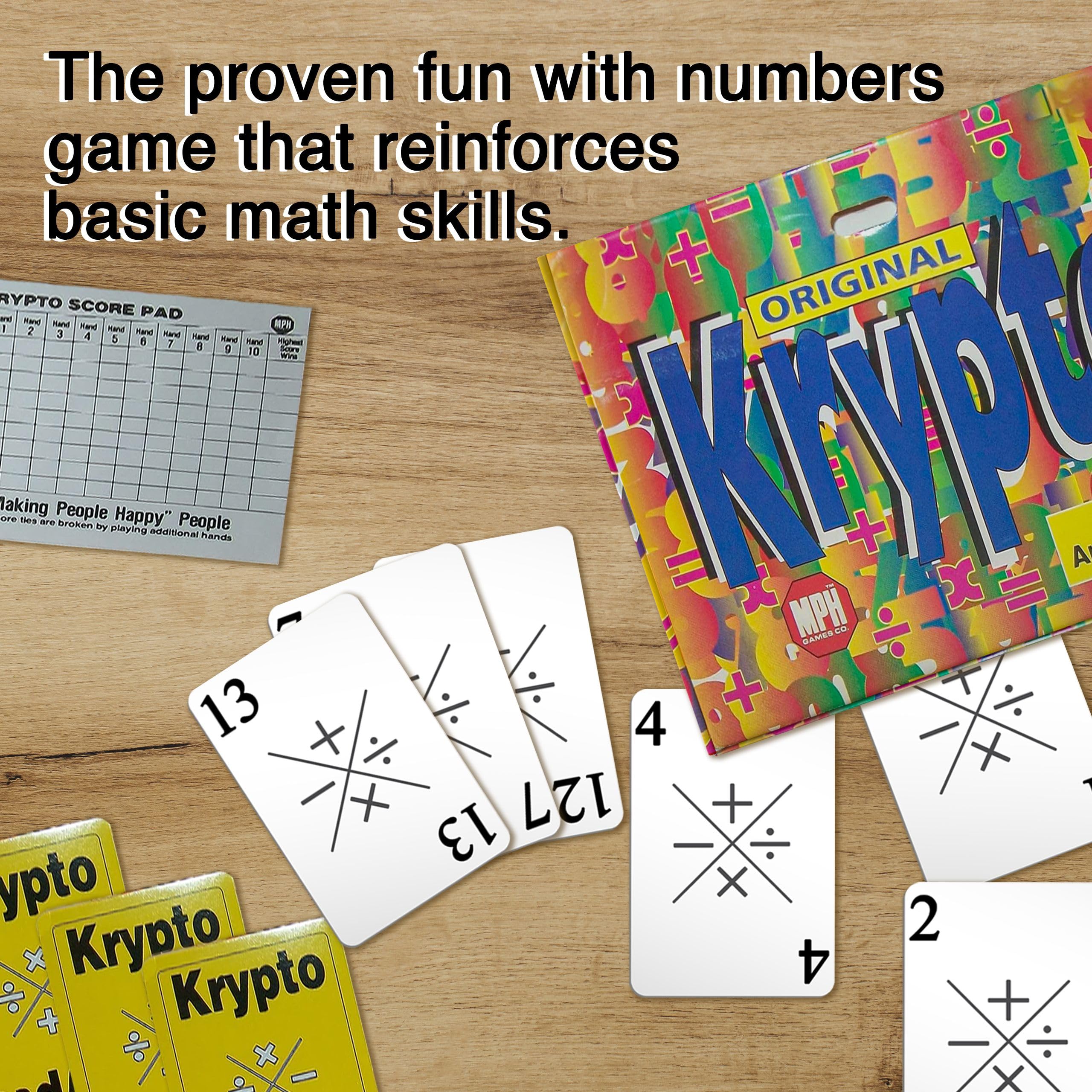 Krypto score pad in use to track rounds and progress