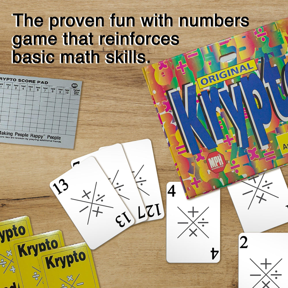 Krypto score pad in use to track rounds and progress