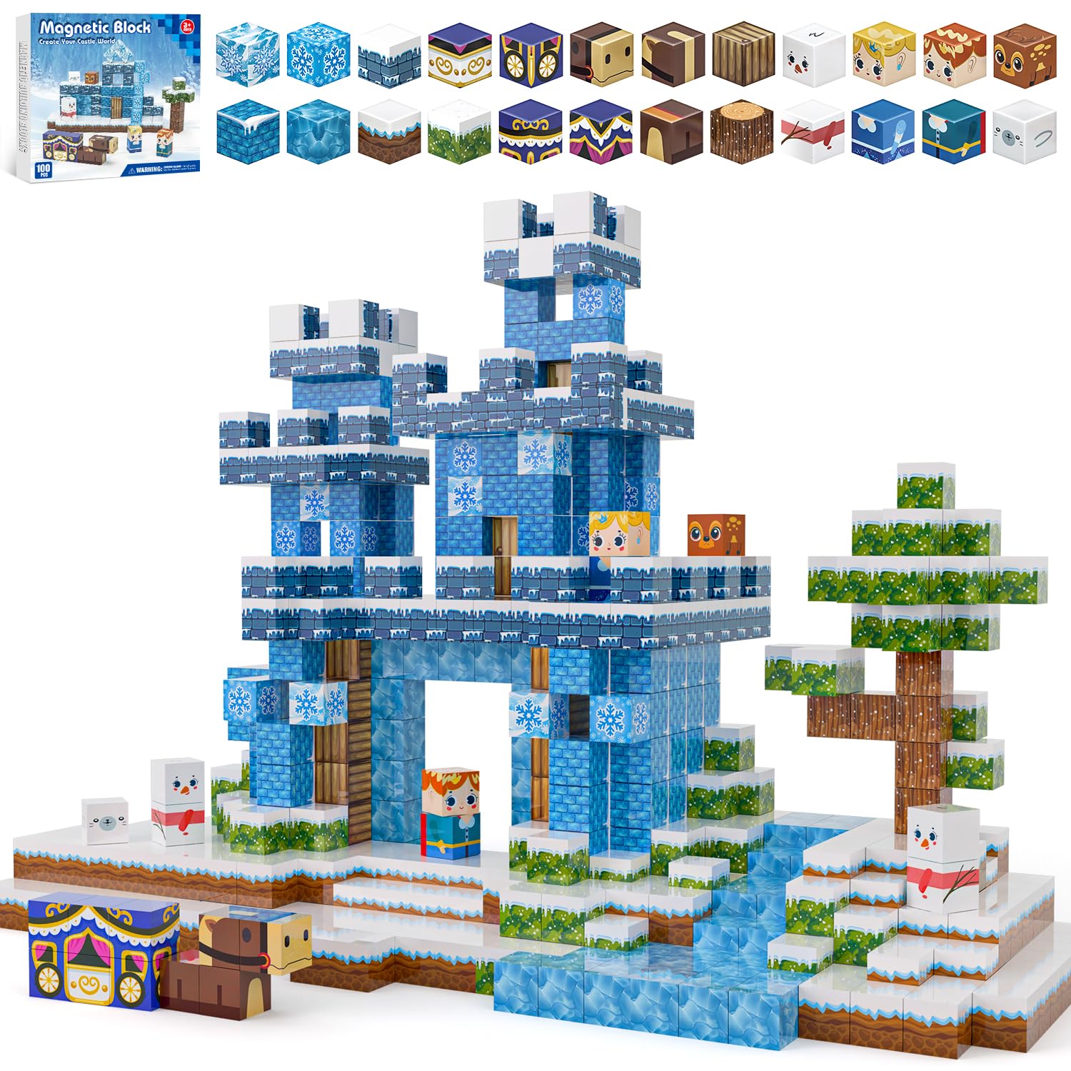 Kryzomat ice princess castle blocks spark imaginative winter play for kids