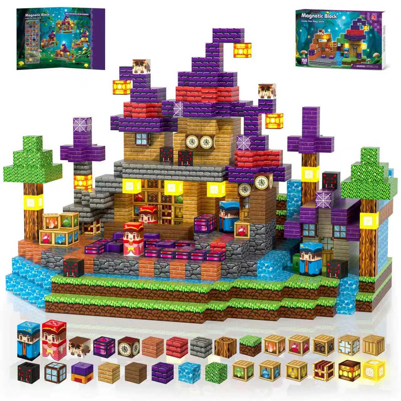 Kryzomat magnetic blocks 150pcs full set for creative building and STEM play.