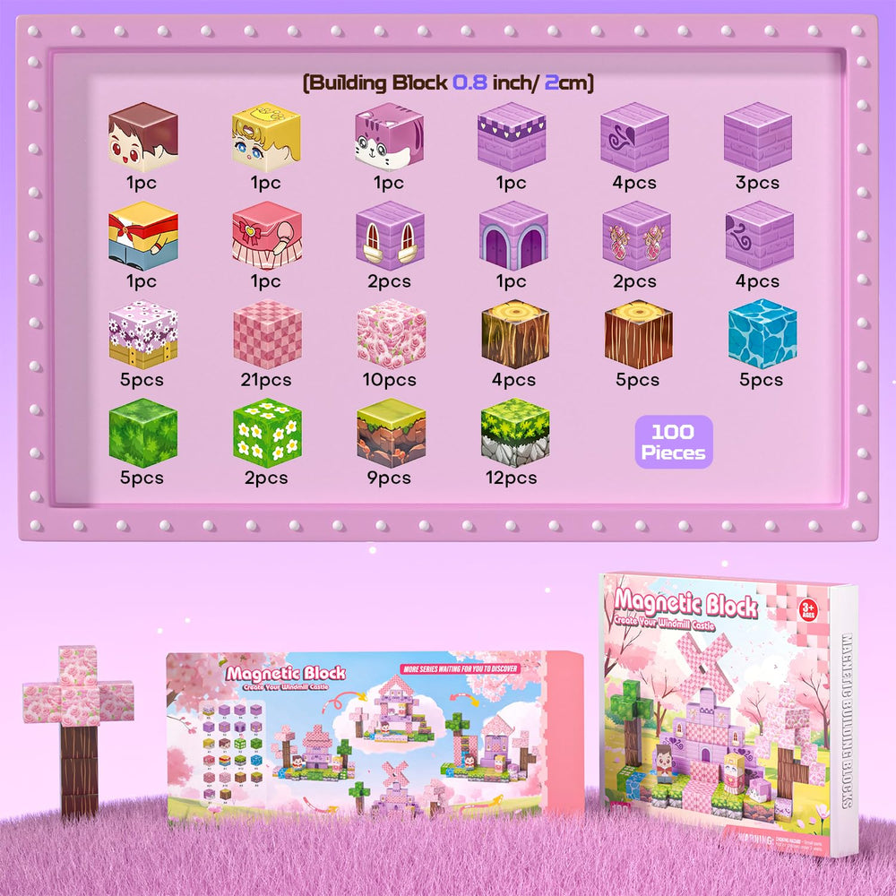 Kryzomat pink princess cubes support colorful storytelling during play