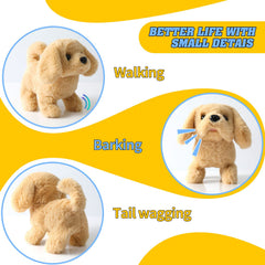 KSABVAIA plush golden retriever toy barking for interactive fun.