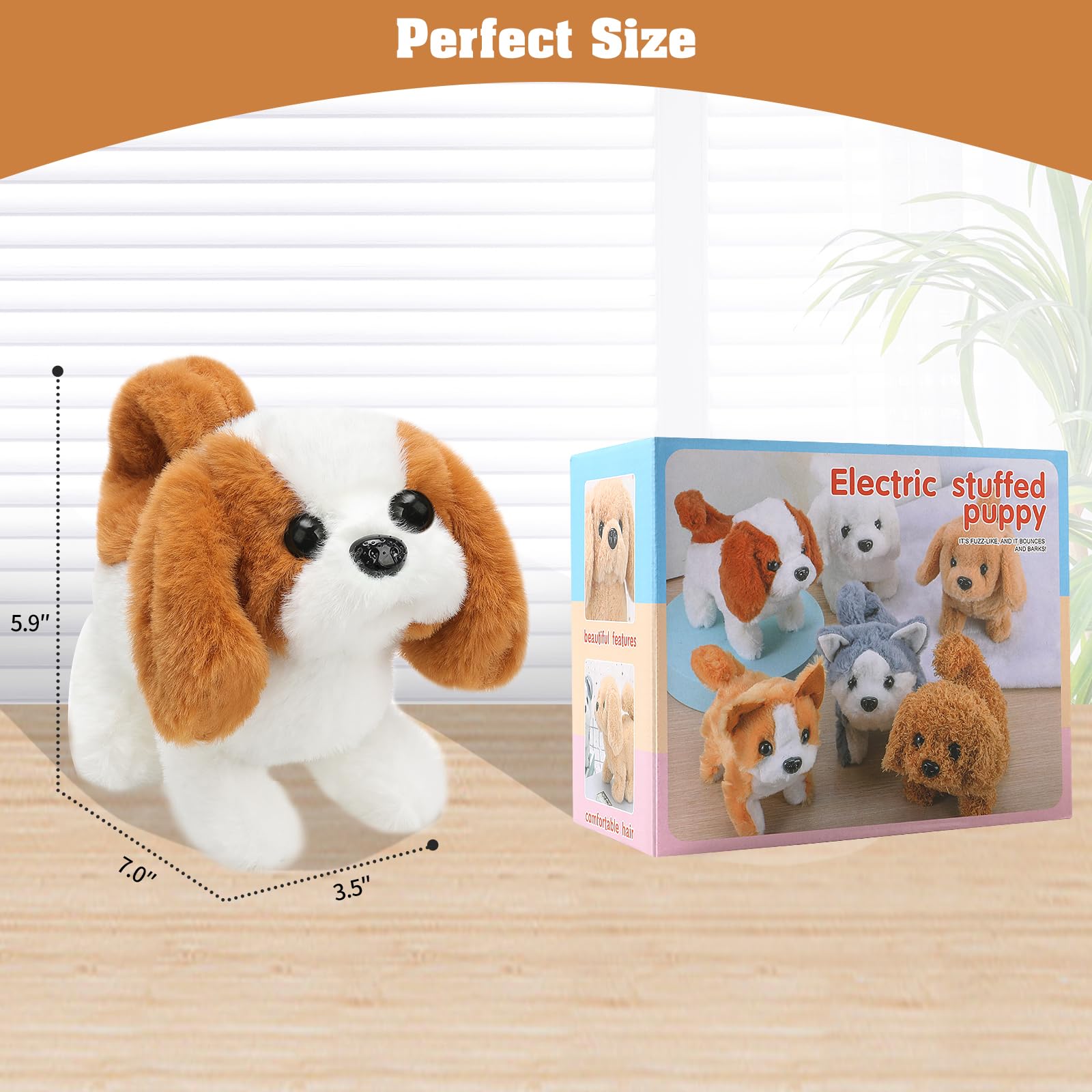 KSABVAIA plush Saint Bernard toy easy battery setup for quick play