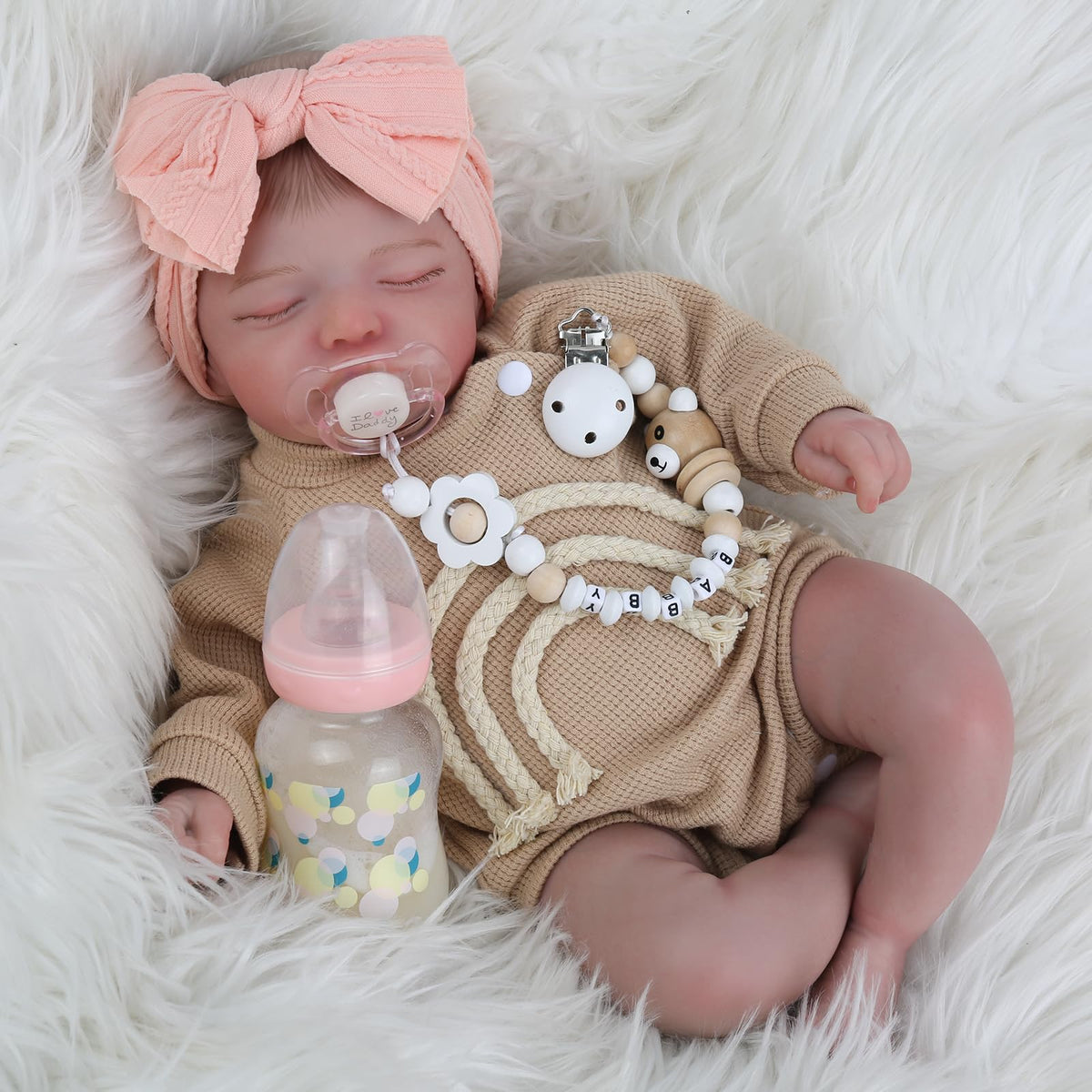 KSBD lifelike 20-inch sleeping-face doll for imaginative play.