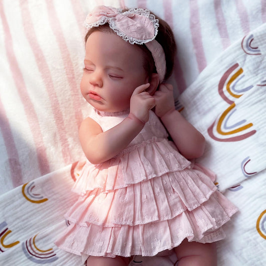 KSBD Reborn 20-inch sleeping doll showcases realistic proportions for cuddly play.