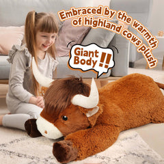 Ksidzas Highland Cow plush embroidered eyes and horns detail adds playful charm to any space