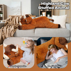 Ksidzas Highland Cow plush vacuum-packed packaging easy to ship and fluff into shape