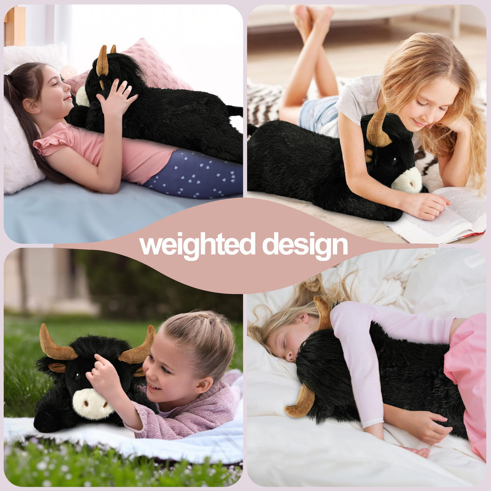 Ksidzas weighted cow plush vacuum-sealed packaging for easy unboxing and fluffing.