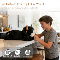 Ksidzas 4 lb weighted cow plush demonstrates cozy heft for comforting hugs.