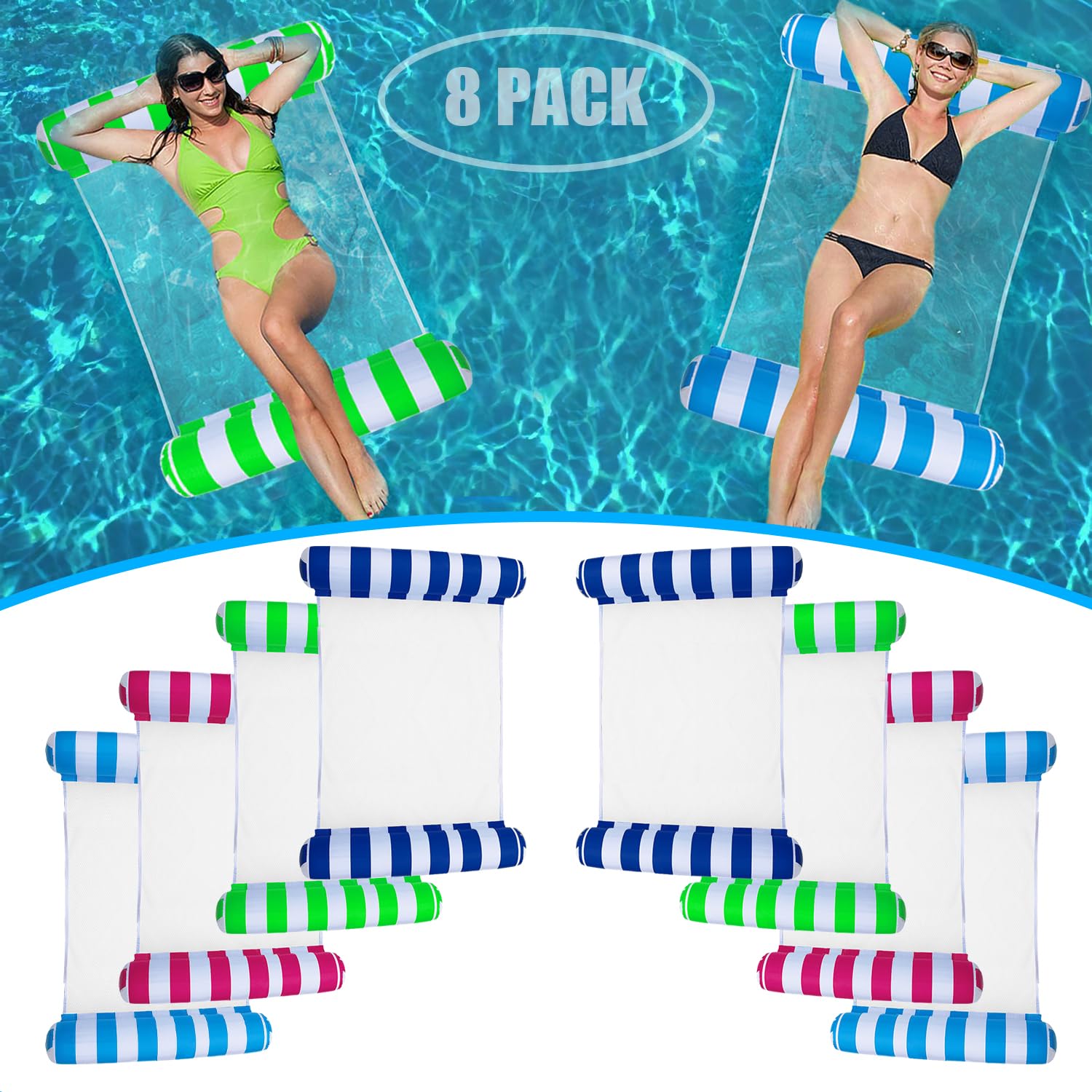 ksllhhsa pool float 8-pack set ready for group pool days and backyard fun