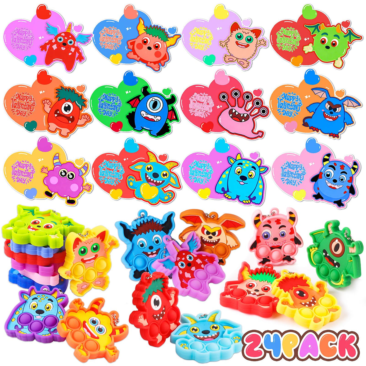 Ksmky monster fidget keychain attached to a backpack for calming sensory play