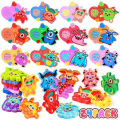 Ksmky monster fidget keychain attached to a backpack for calming sensory play
