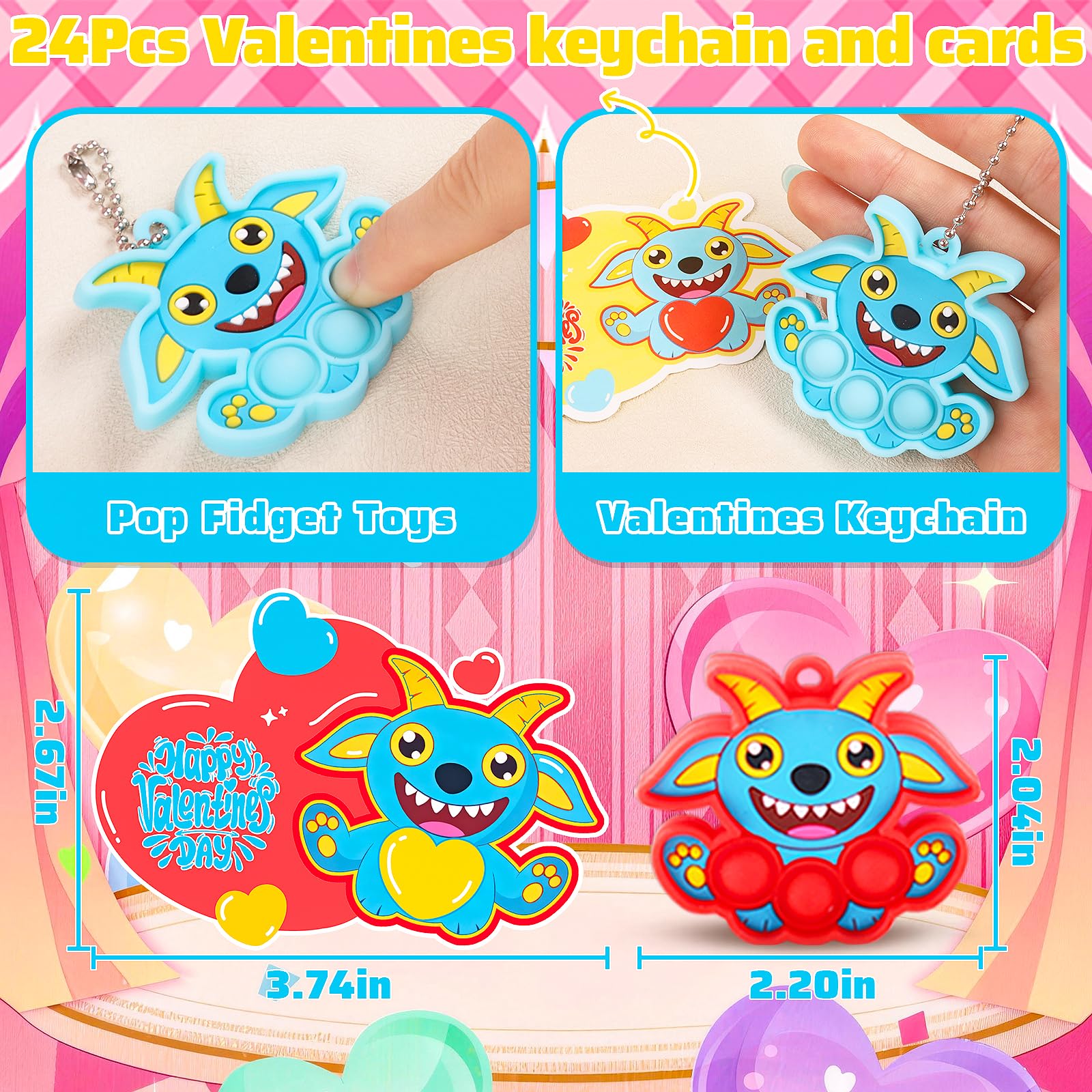 Ksmky valentines cards for kids classroom with blank TO/FROM fields for personalization