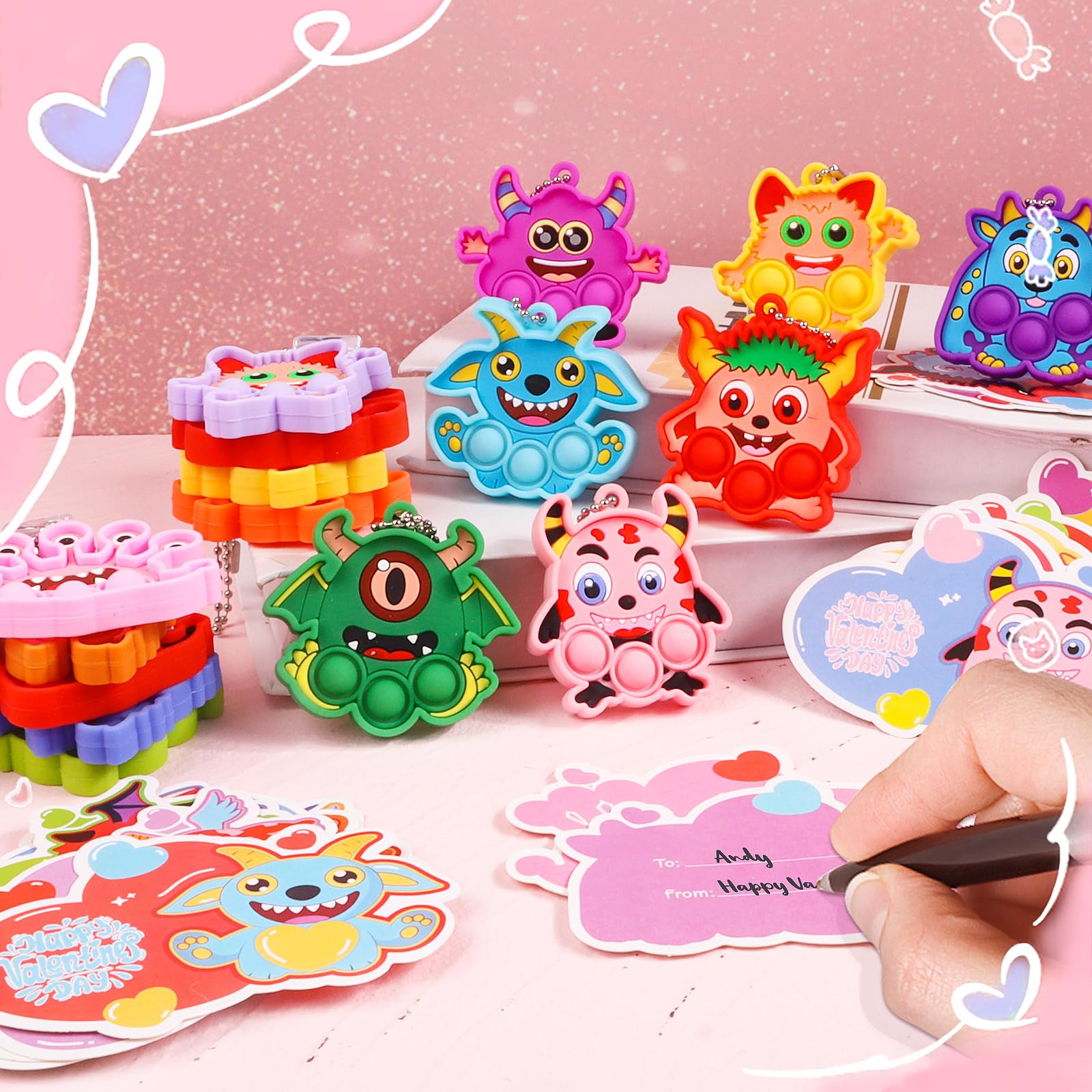 Ksmky valentines gift packs for classroom party and exchanges