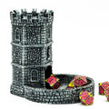 KSNDie dice tower presents a castle-wall appearance for immersive setup.