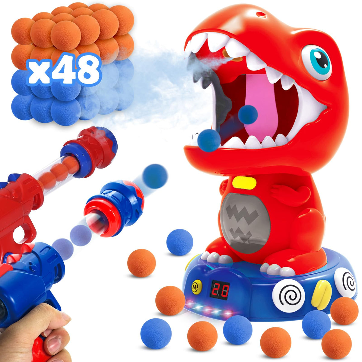 Kssvzz dinosaur shooting kit with moving target for indoor and outdoor play