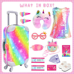 K.T. Fancy rainbow sequined dress adds stylish pretend fashion to dolls.