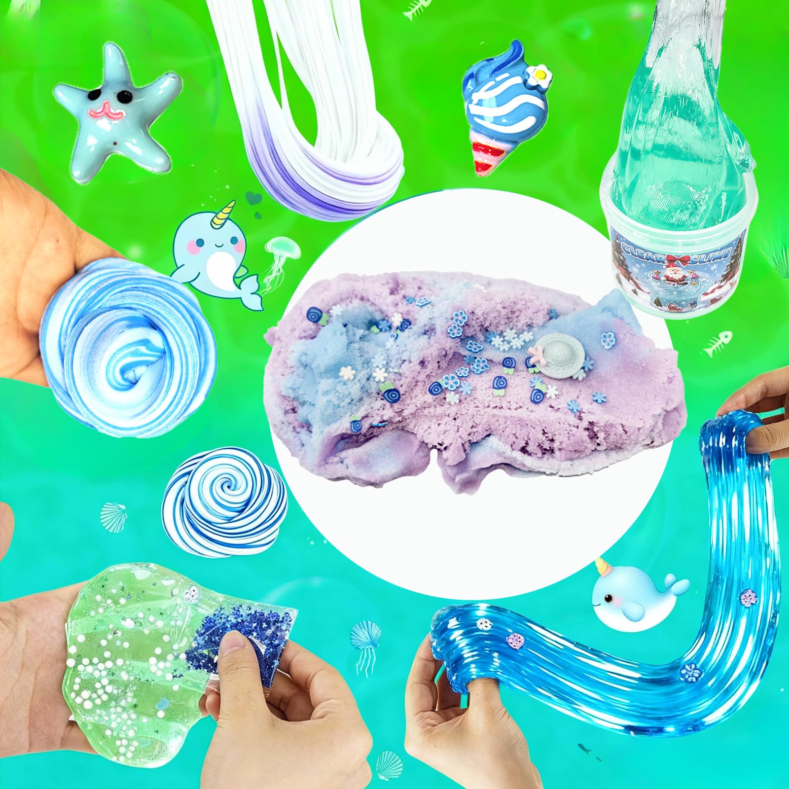 KUALUDJIT DIY slime ingredients pack enabling customizable colors and textures
