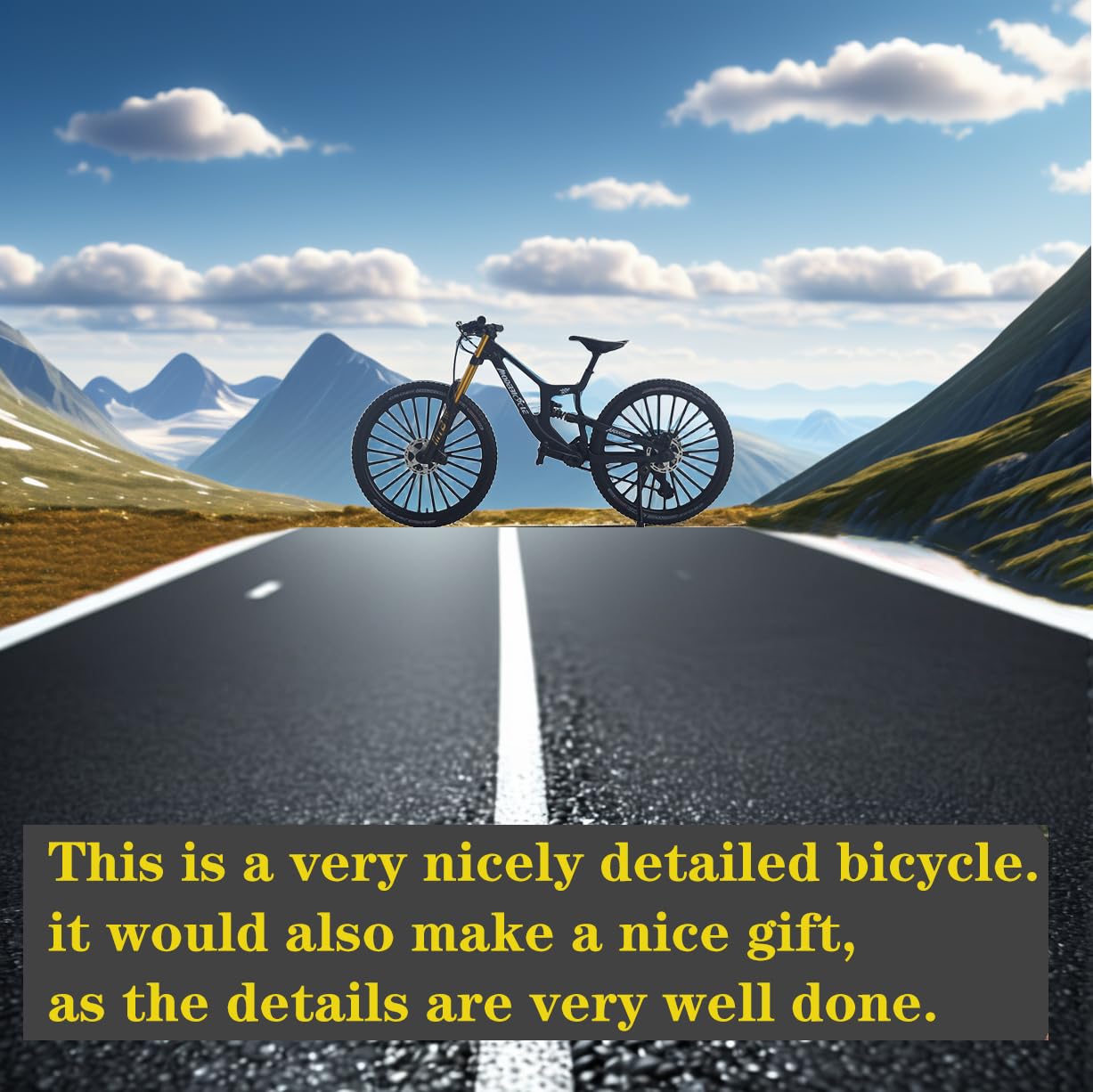Pedal-action close-up showcases belt-drive realism in a miniature bike.