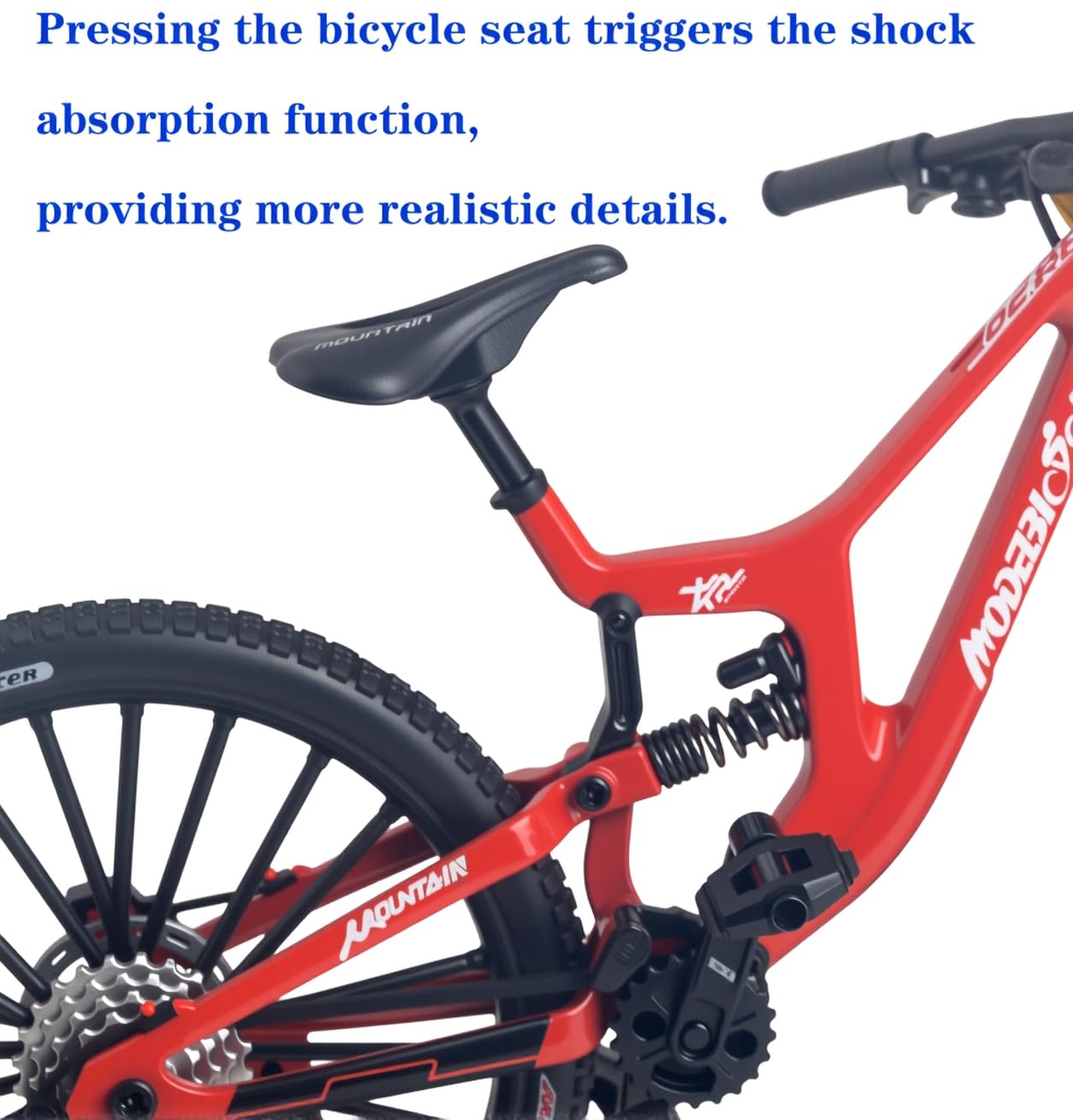 Kuasting 1:8 scale mountain bike model side view shows precise craftsmanship for collector display