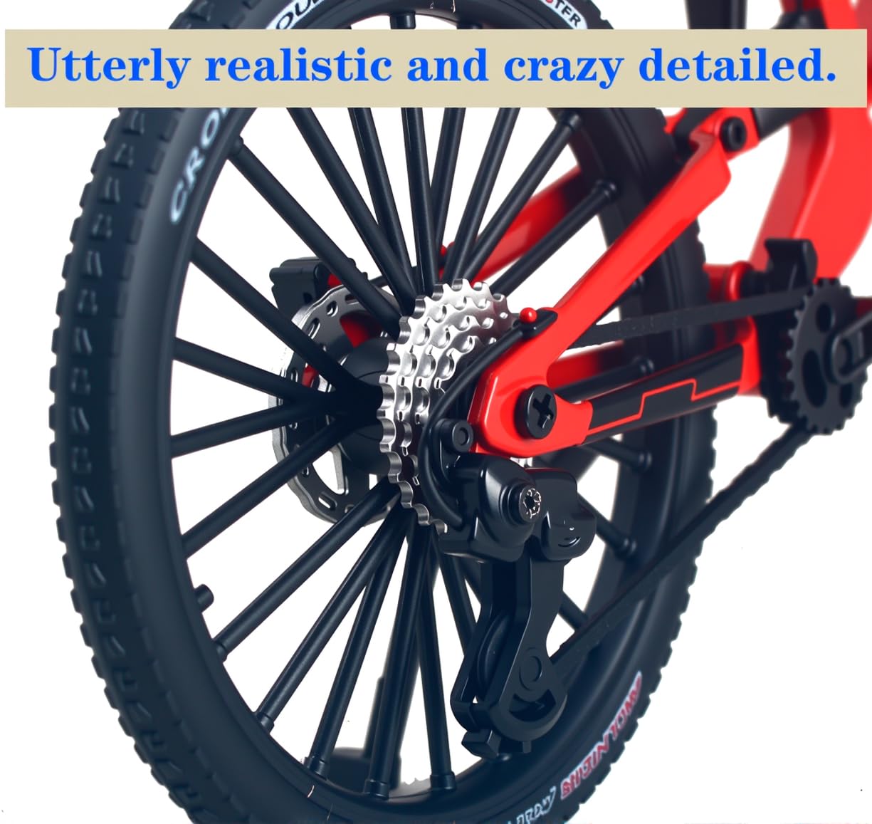 Kuasting DH alloy bicycle detail rear-wheel belt-drive adds dynamic realism and play value