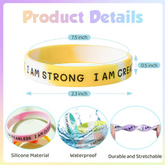 KUCLIN back-to-school bracelet set in vivid swirl colors