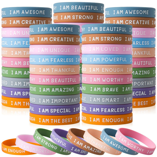 KUCLIN wristband with I AM BEAUTIFUL for daily motivation at school.