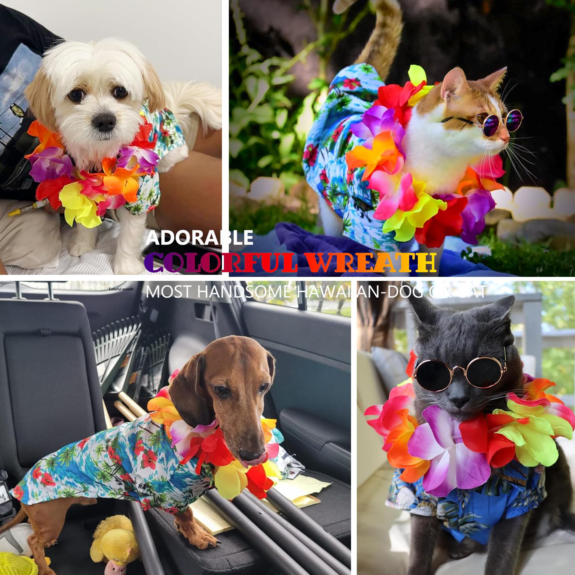 KUCDBUN colorful wreath pet ornament adds safe decorative flair.