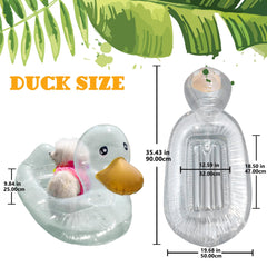 KUCDBUN pool float inflated-view shows roomy buoyancy for dogs.