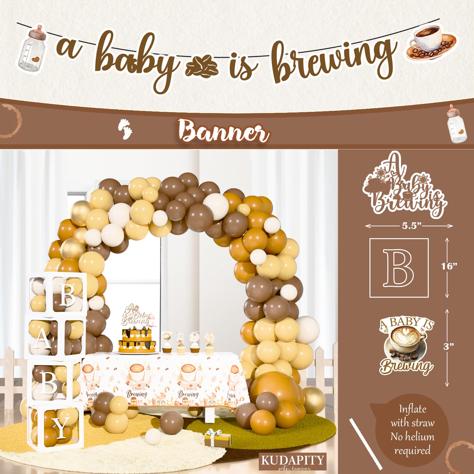 Kudapity backdrop and banner combo creates a cohesive party stage