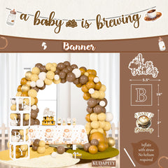 Kudapity backdrop and banner combo creates a cohesive party stage