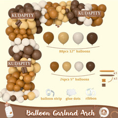 Kudapity latte-toned balloons elevate a café-inspired vibe for guests